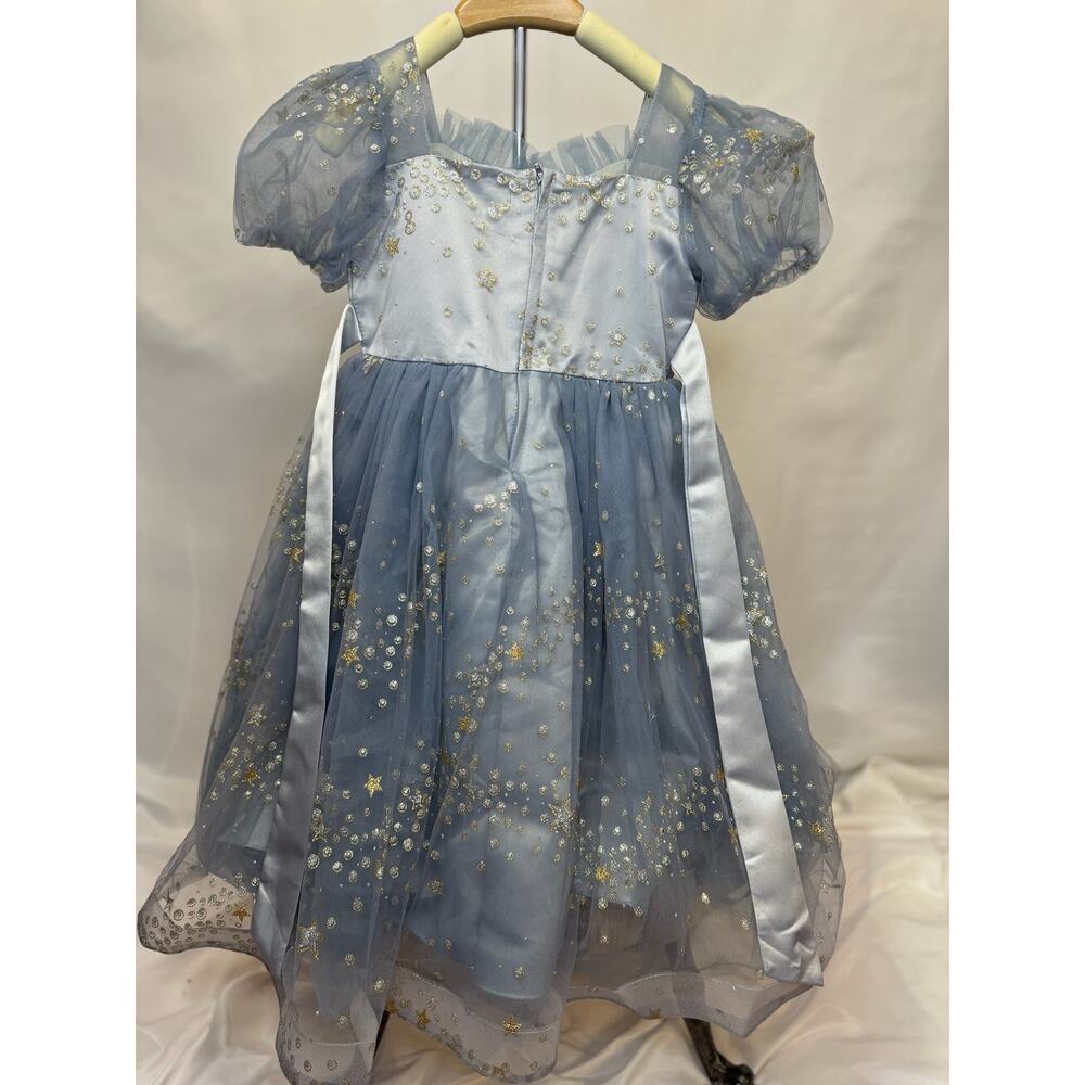 Girls’ Princess Dress Blue and Gold Embellished- Size 4-5Y (110) - Picture 5 of 8